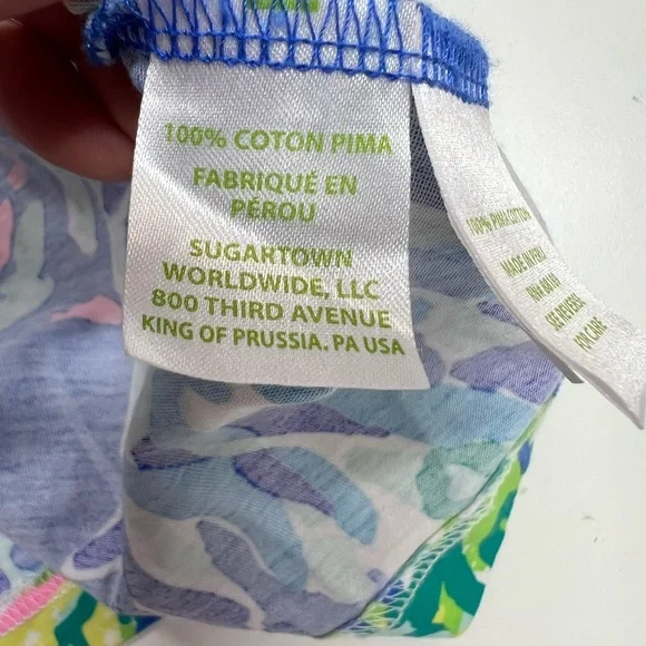 Lilly Pulitzer Riva Dress in Wade and Sea Brilliant Blue Print Pima Cotton - Picture 10 of 12